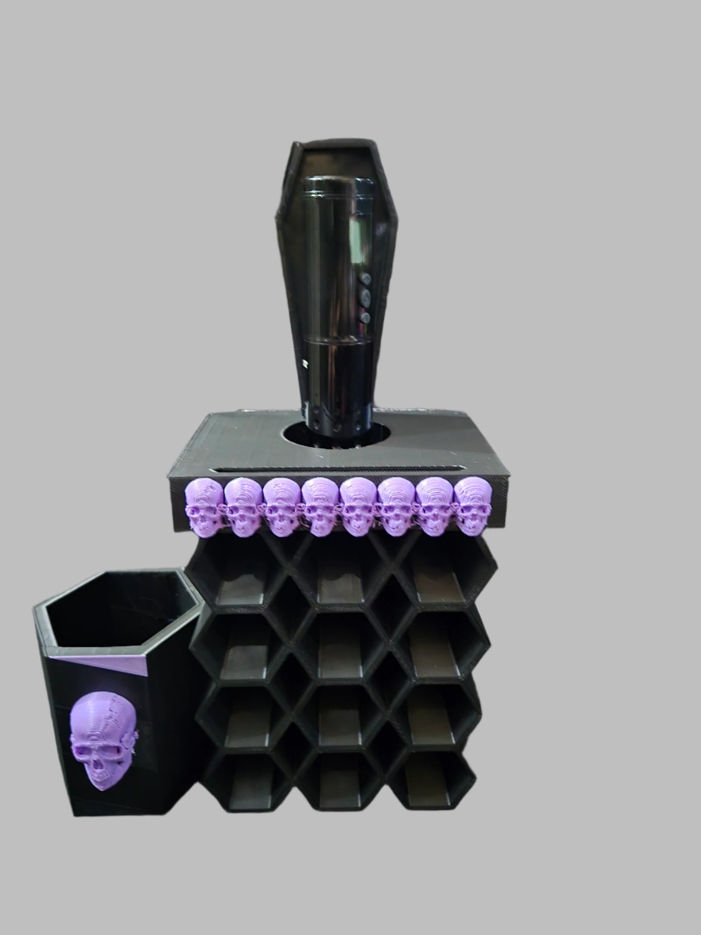 13 ink holder with coffin machine display and business card display  (Light Purple combine with Black) (Copy)