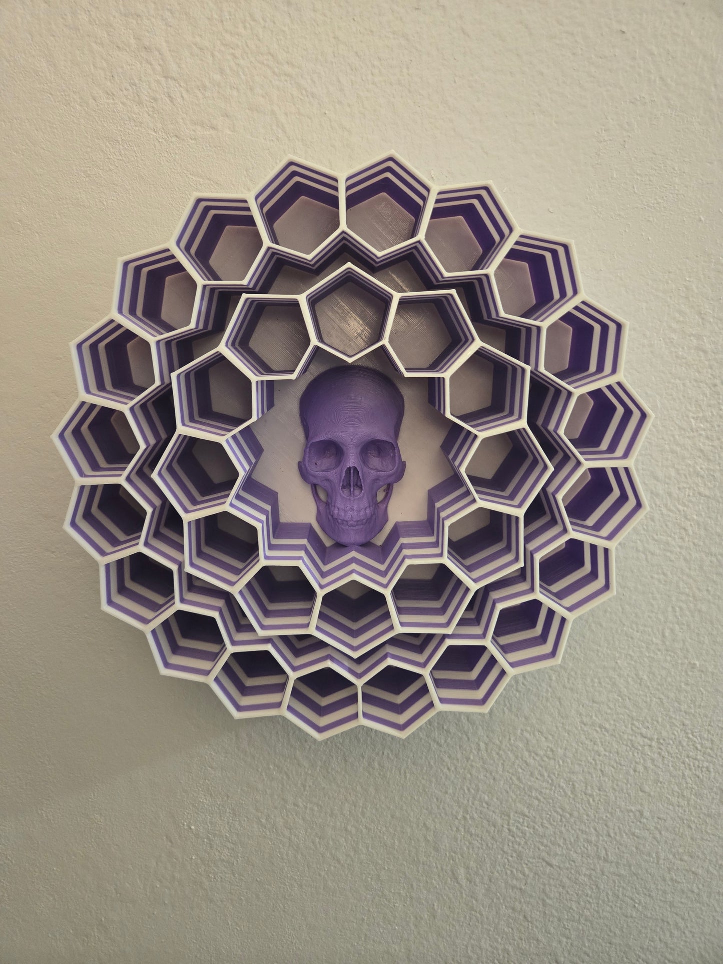 32 Tattoo ink Bottle Wall Holder Skull (White Base) light Purple