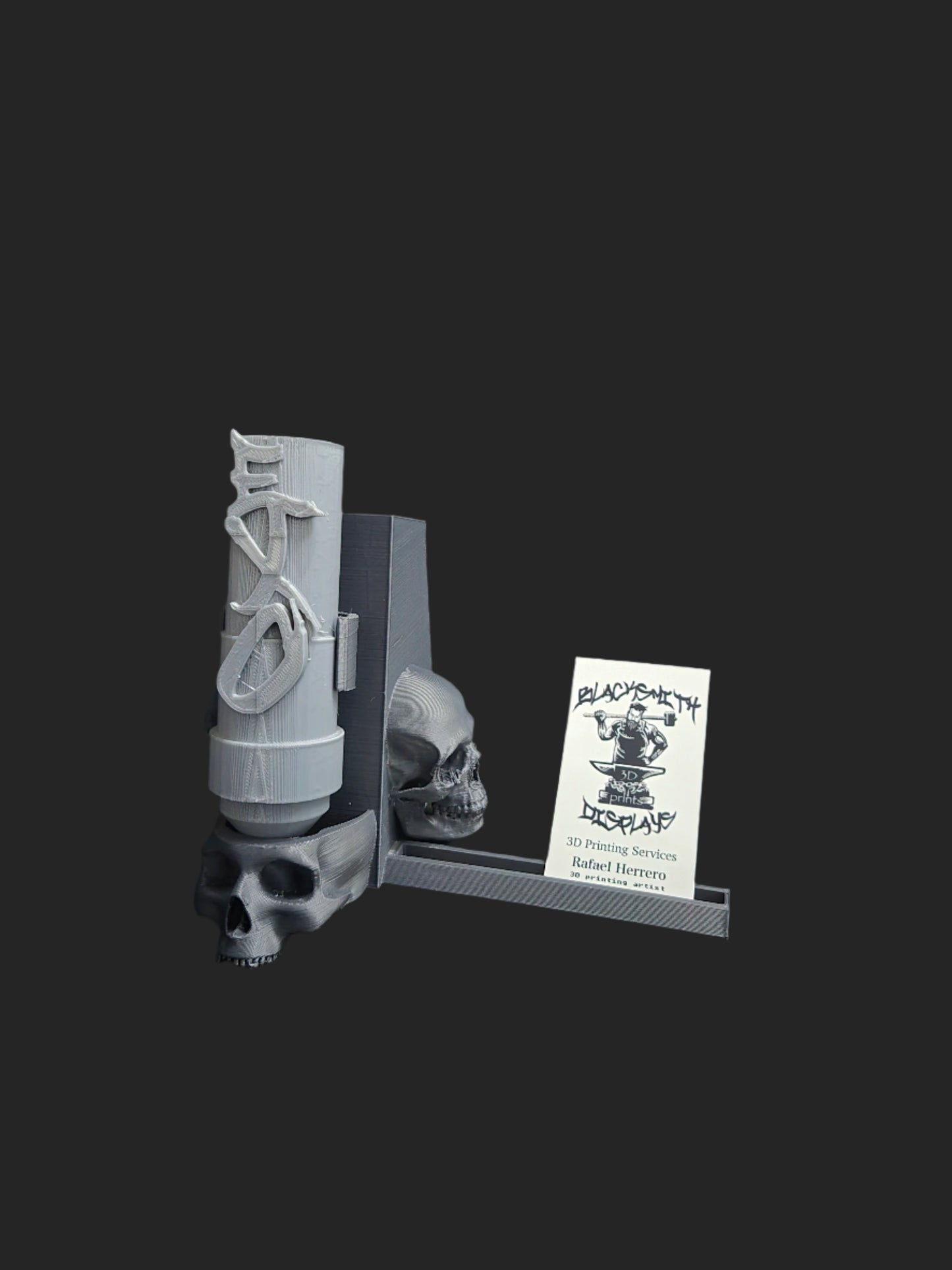 Skull  Tattoo Machine holder with business Card Display