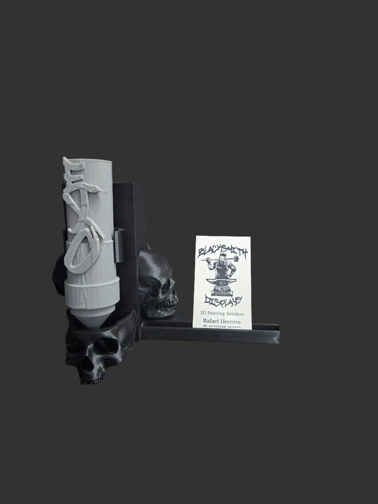 Skull  Tattoo Machine holder with business Card Display